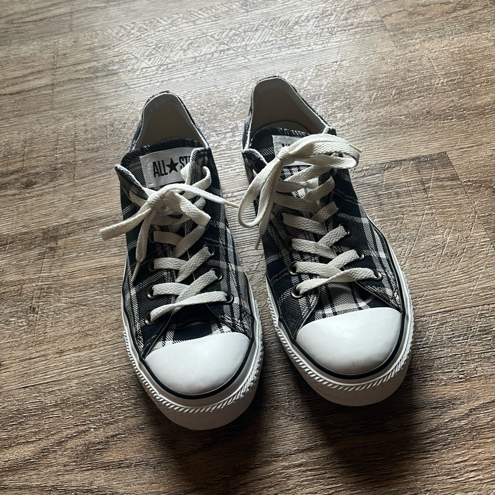 Converse All Star Black Plaid size 9